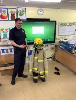 Firefighter Aodhán visits Reception and Primary 5